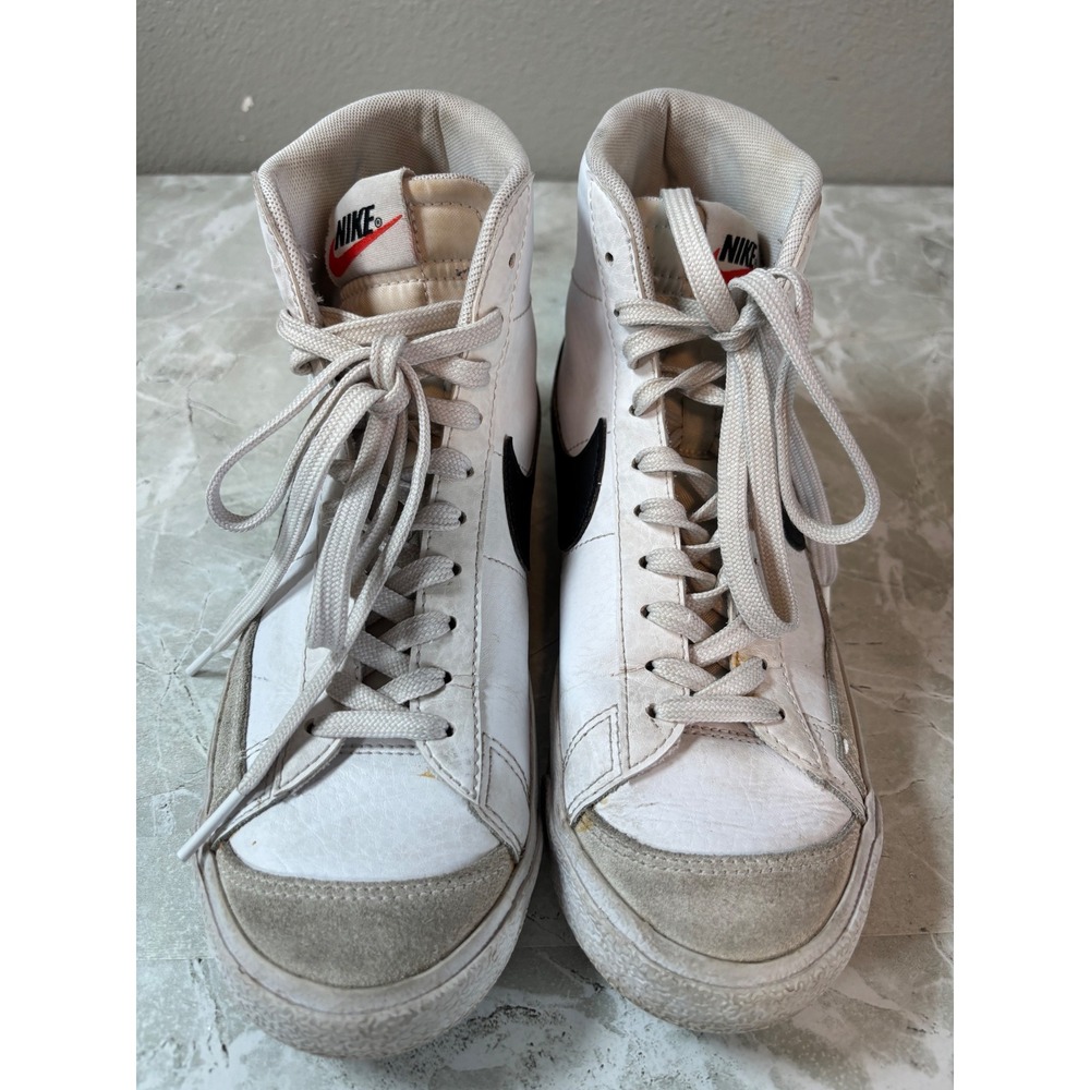 Nike Blazer Mid Youth White Black Sneakers Shoes‎ Kids Size 6.5Y DA4086 100 - Picture 5 of 8
